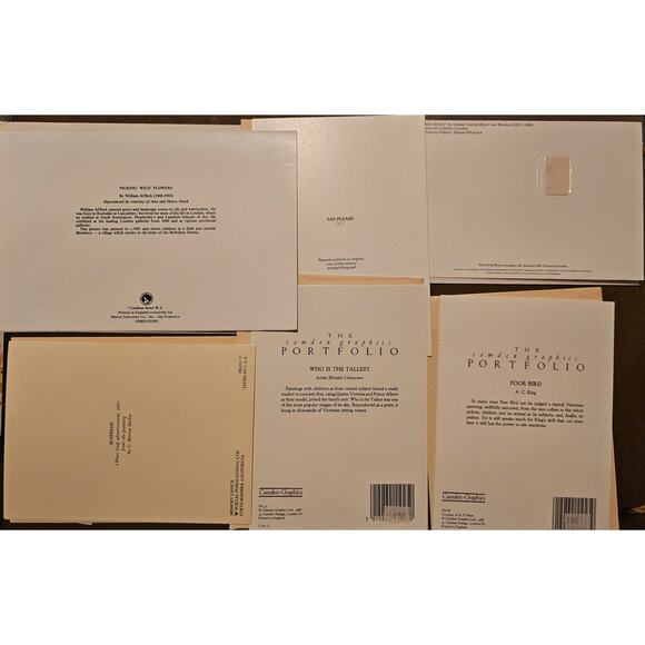 Vintage Greeting Cards Lot of 6 W Envelopes Camden Graphics Portfolio 80s (gg24) - Picture 2 of 2